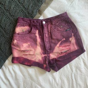 ROPER Acid Wash Custom Purple Pink Jean Shorts